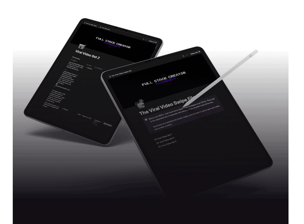 The Viral Video Swipe File