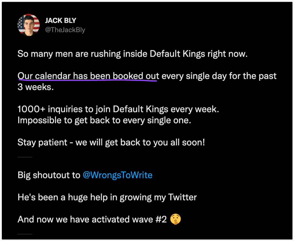 screenshot booked out calendar